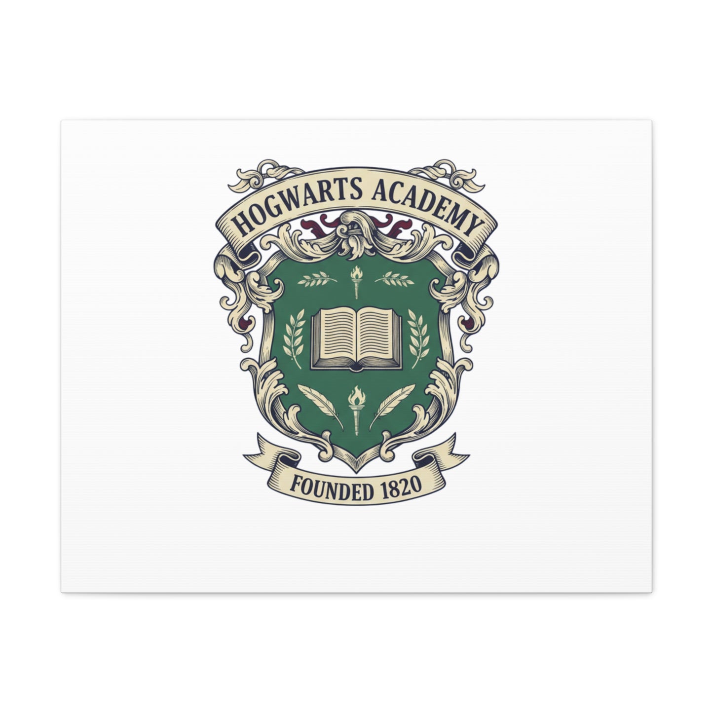 Hogwarts Ivy-Style Emblem Canvas | vintage club logo, old money crest