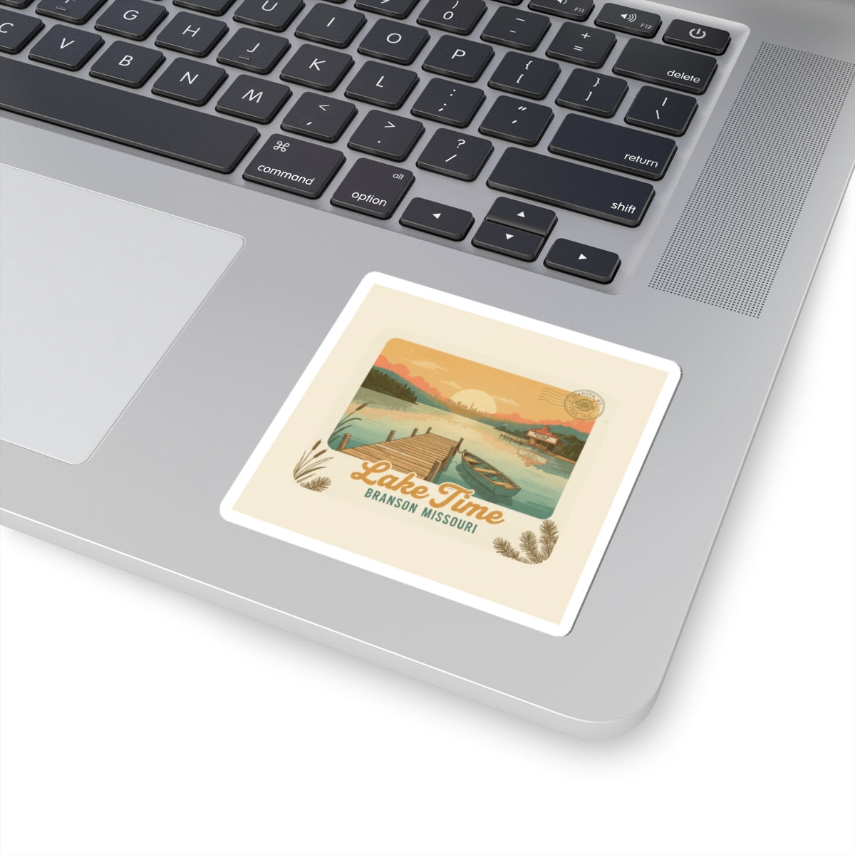 Lake Time Vintage Postcard Kiss-Cut Stickers