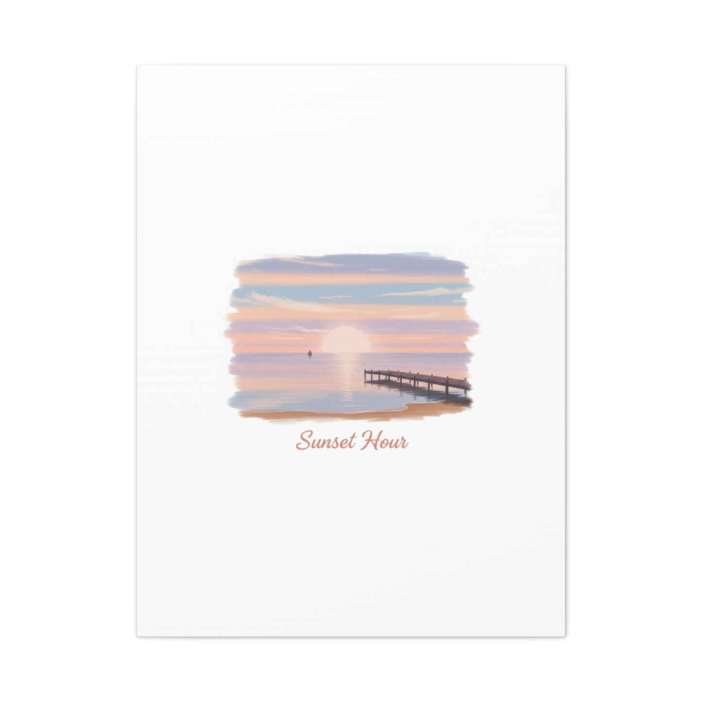 Sunset Hour Canvas, Matte Stretched 1.25" | Minimal Luxe Gold Accent