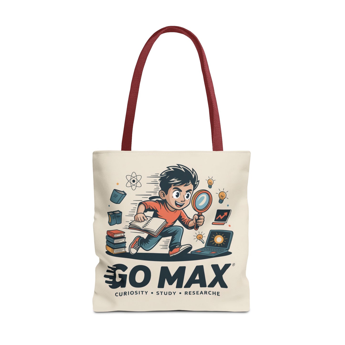 Go Max Study Tote Bag — Curiosity, Research & Learning Canvas Tote