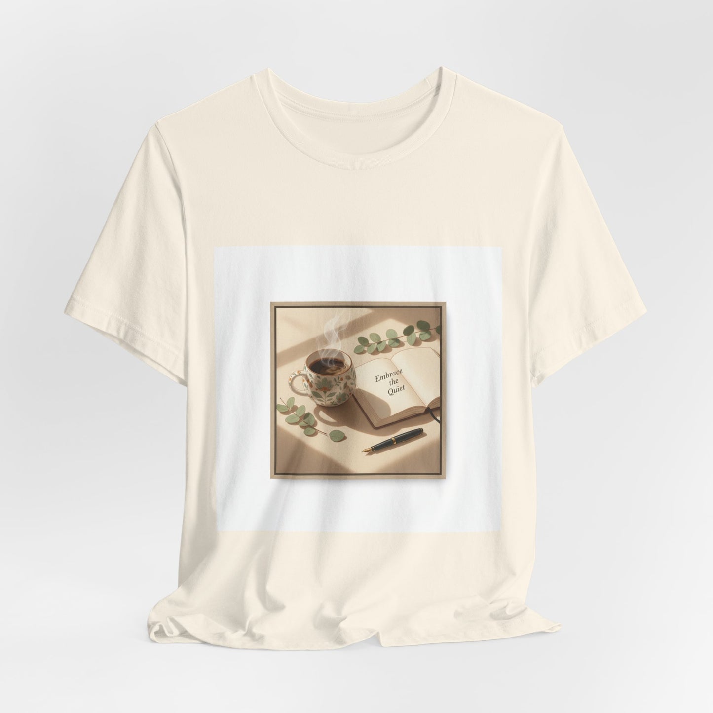 quiet mornings journaling tee | sunrise decor, minimalist coffee art