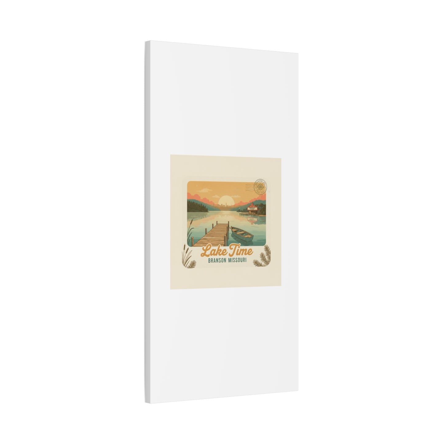 Vintage Postcard Canvas Lake Time Print
