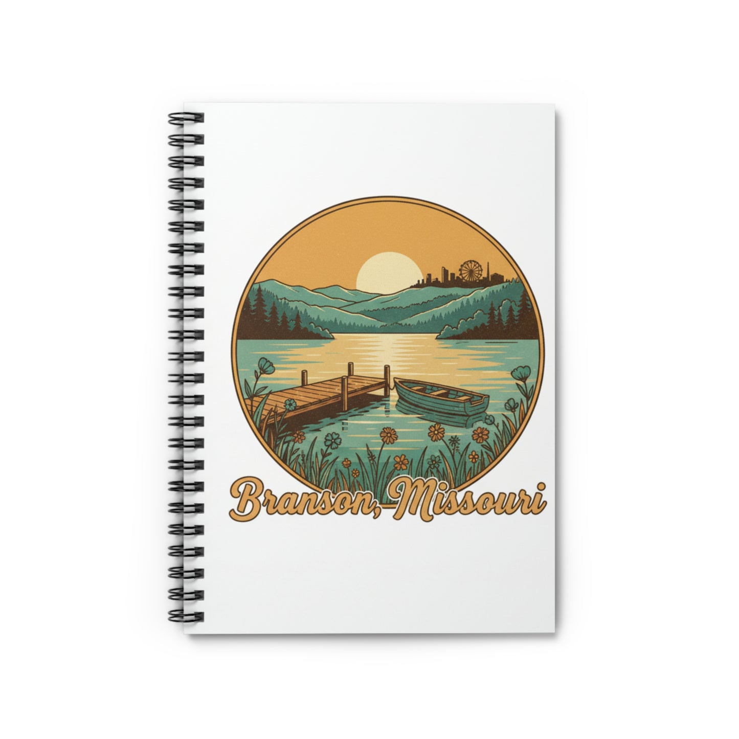 Branson, Missouri Lakeside Spiral Notebook — Scenic Dock Sunset Journal (Ruled)