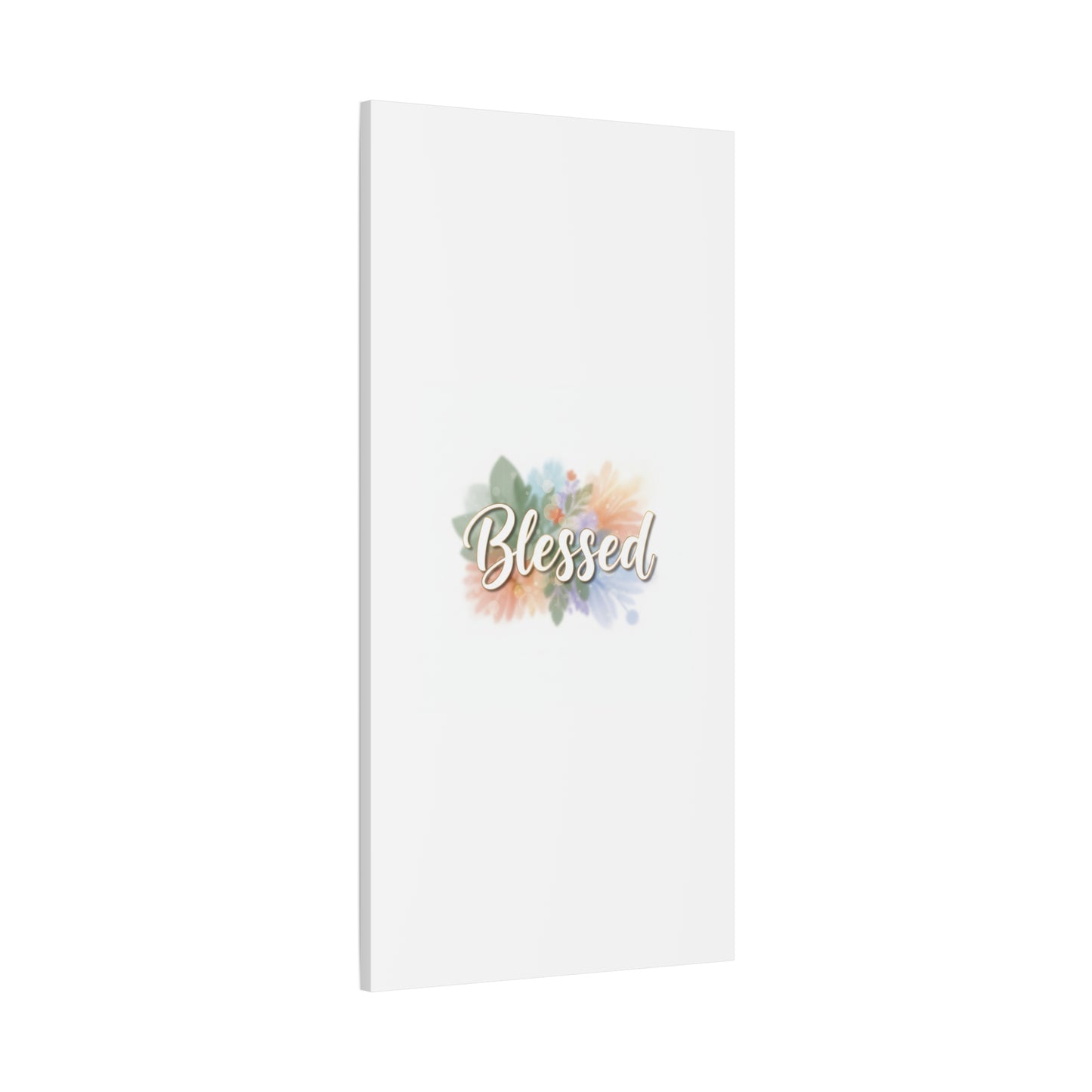 Blessed Floral Script Canvas