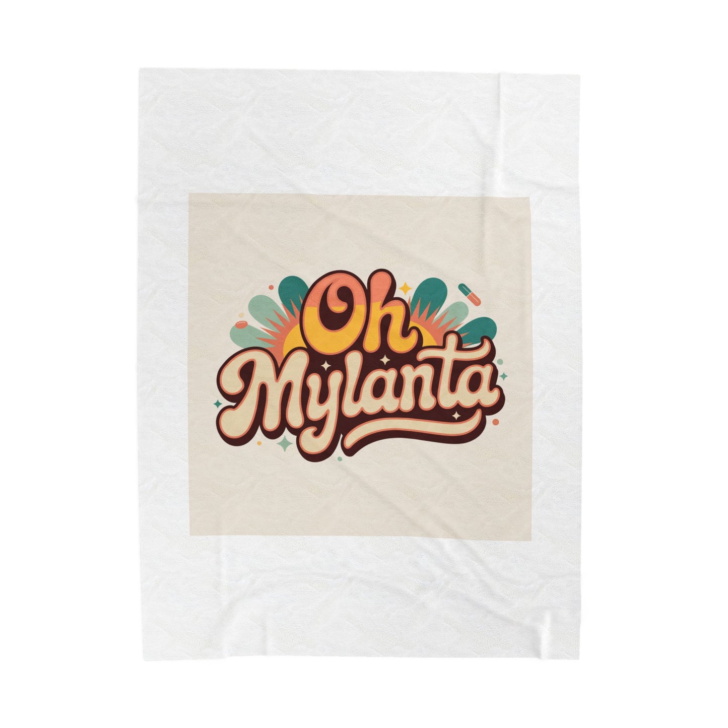 Oh Mylanta Retro Script Velveteen Plush Blanket
