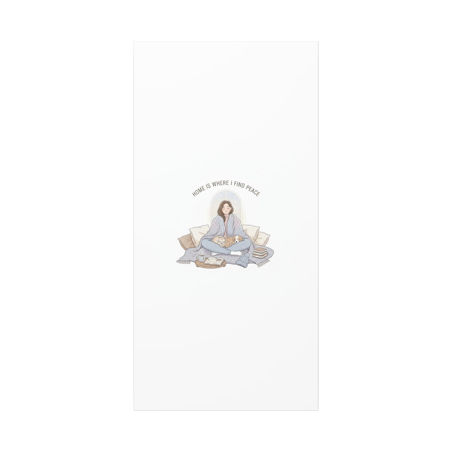 Home Is Where I Find Peace Canvas | Cozy Homebody Wall Art, Introvert Winter