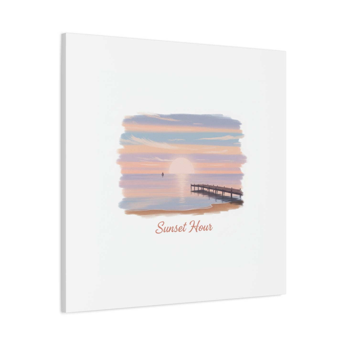 Sunset Hour Canvas, Matte Stretched 1.25" | Minimal Luxe Gold Accent