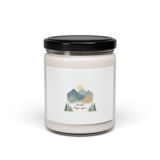 mountain--breathe and began again-- Soy Candle, 9oz