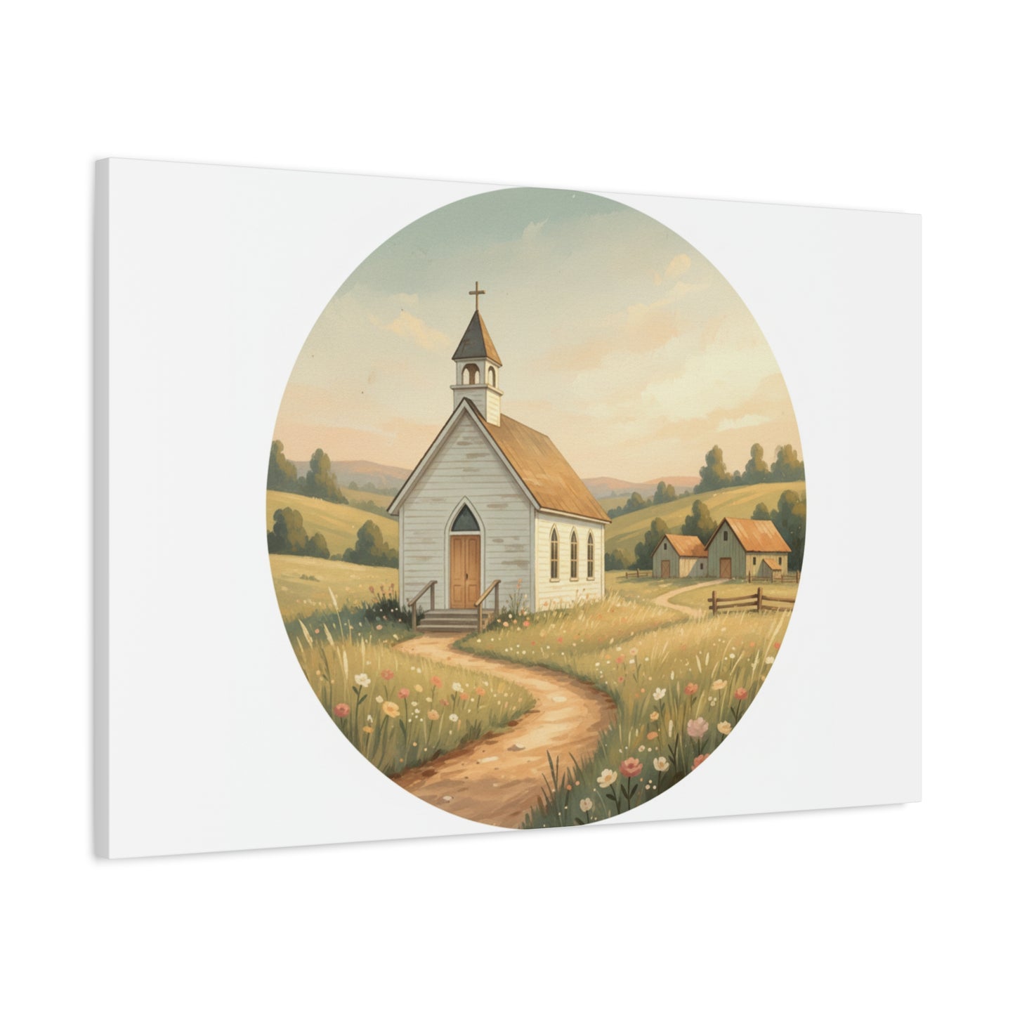 Country Church Matte Canvas, Stretched, 1.25"