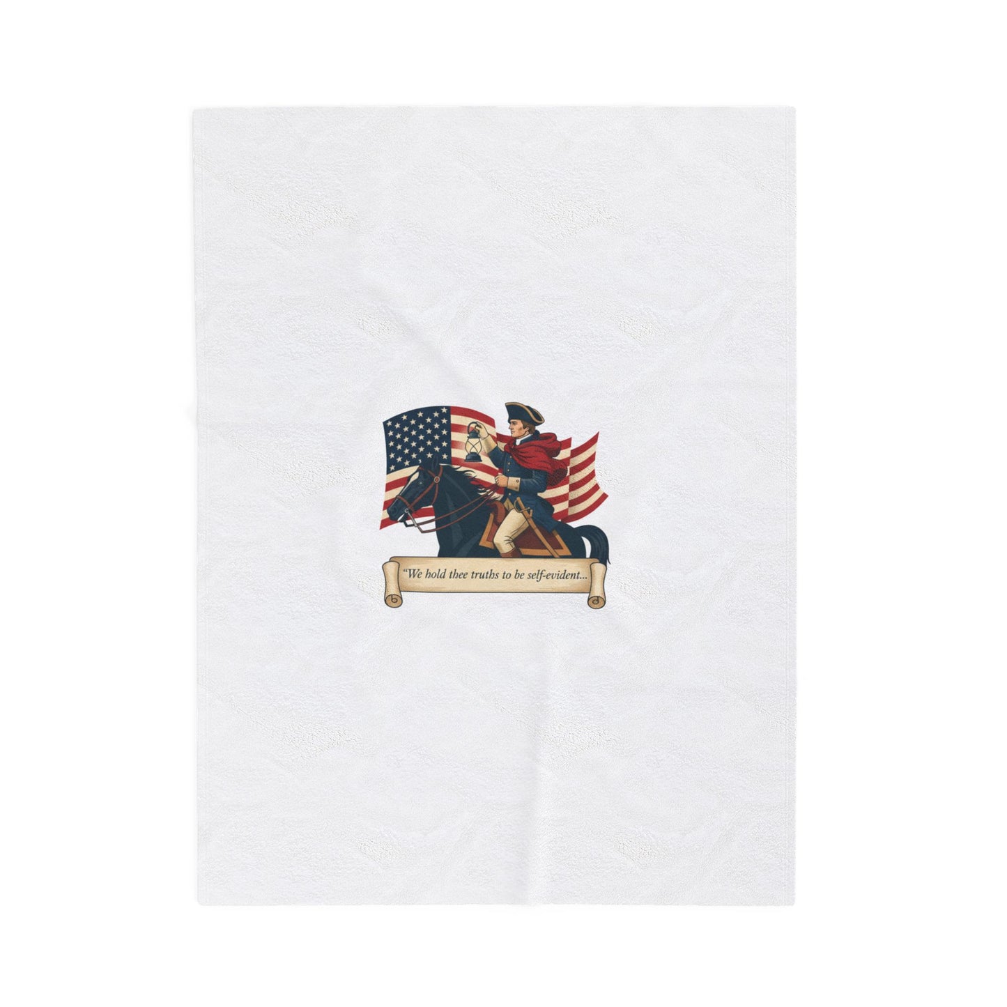 Patriotic Rider Illustration Velveteen Plush Blanket | nature vibes, minimal