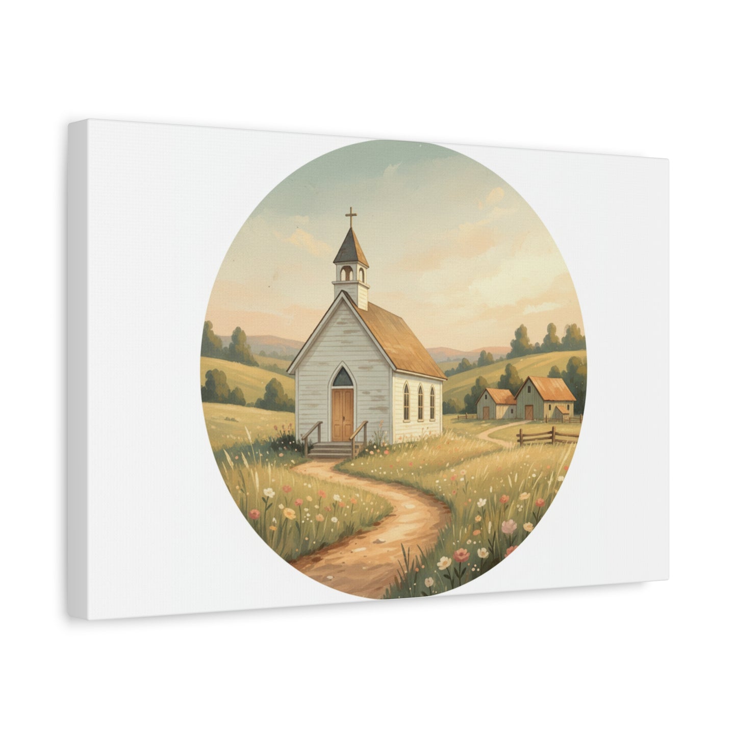 Country Church Matte Canvas, Stretched, 1.25"