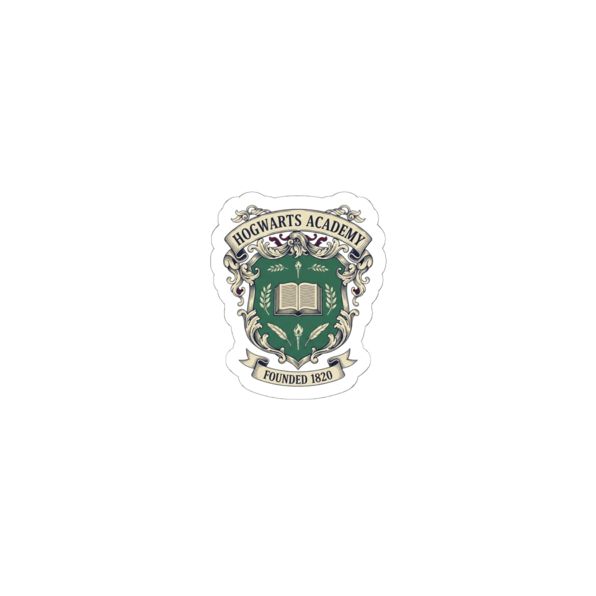 Hogwarts Ivy-Style Crest Kiss-Cut Stickers | Old Money Collegiate Emblem