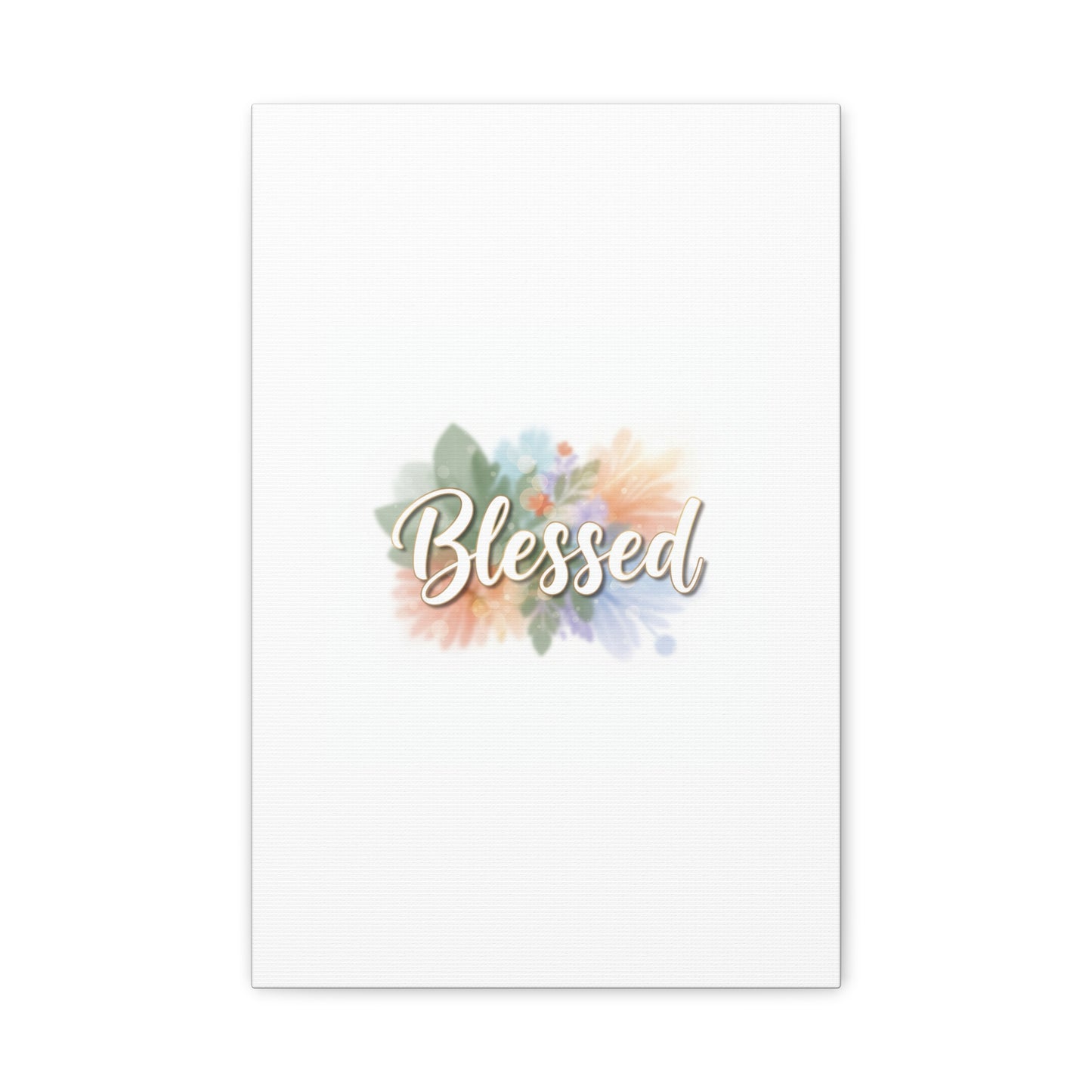 Blessed Floral Script Canvas