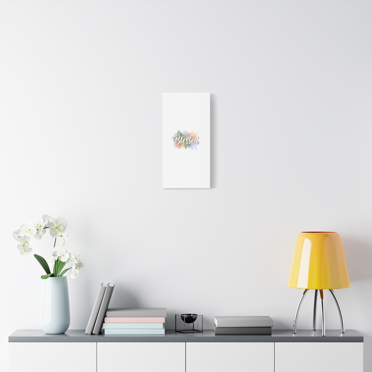 Blessed Floral Script Canvas