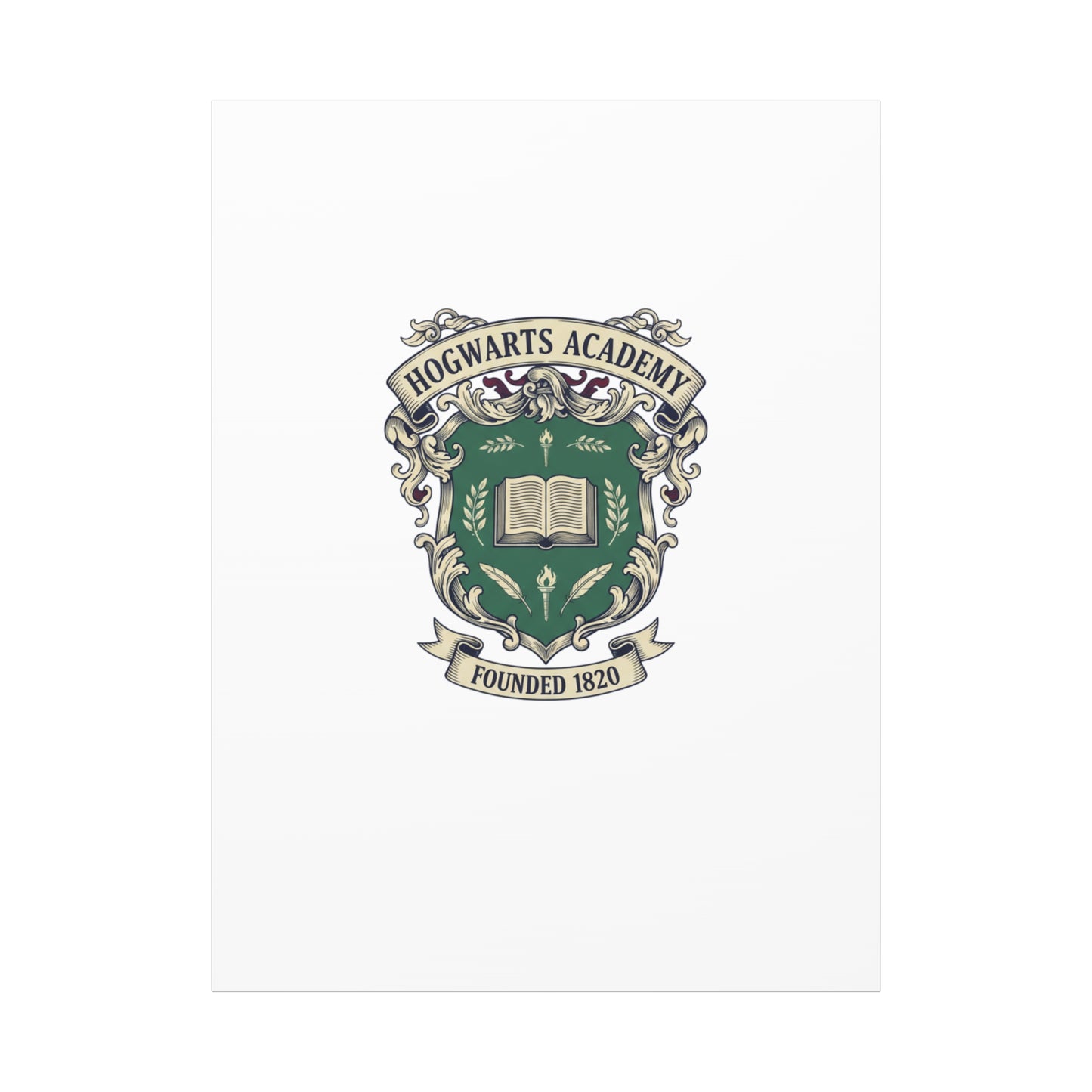Hogwarts Ivy-Style Emblem Canvas | vintage club logo, old money crest