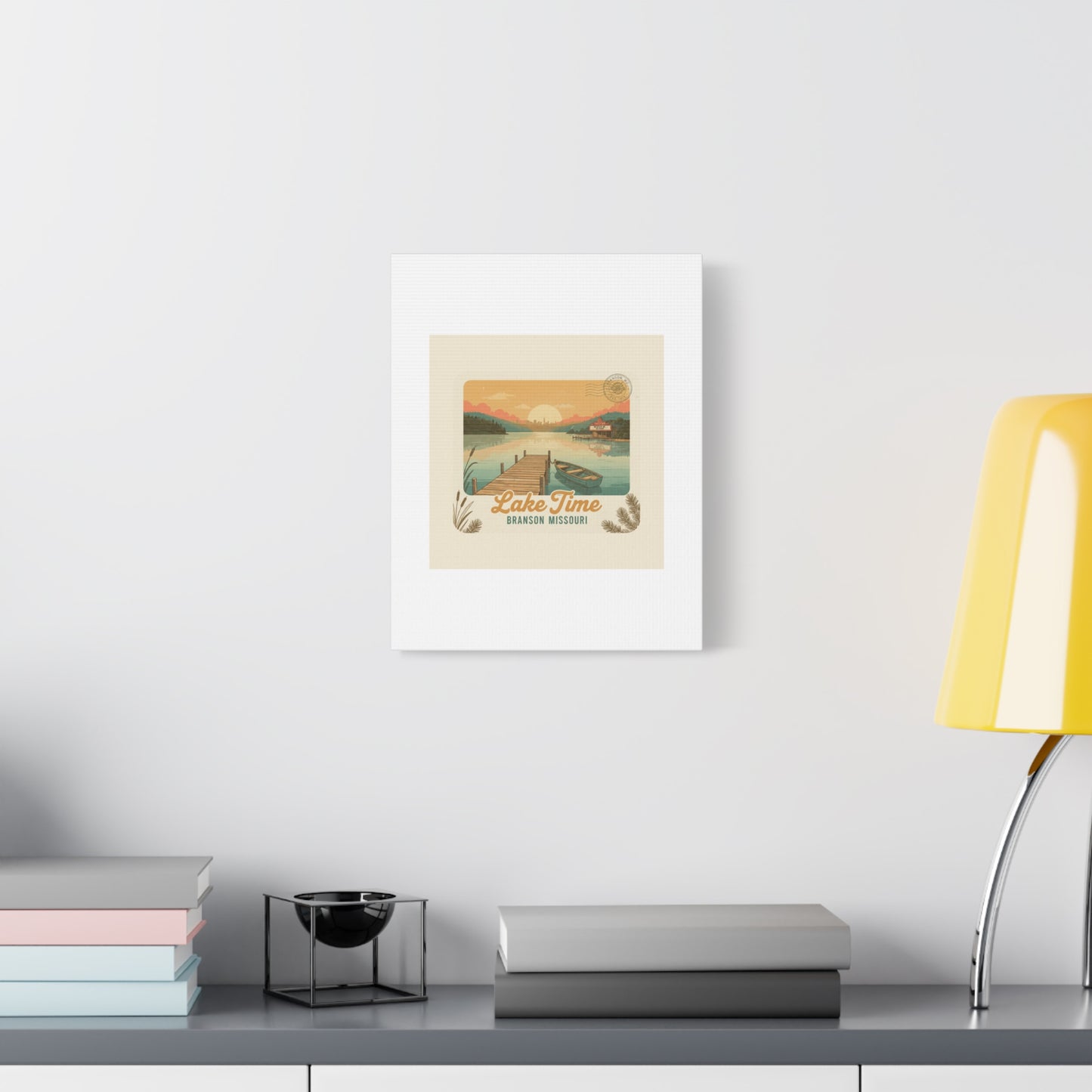 Vintage Postcard Canvas Lake Time Print