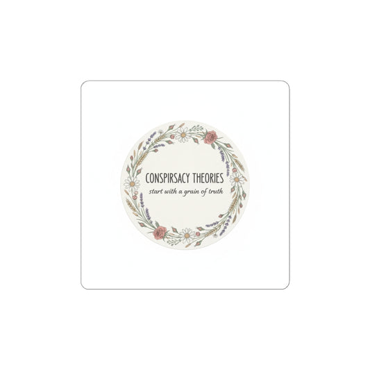Conspiracy Theories Floral Sticker | Minimal Luxe Gold Accents