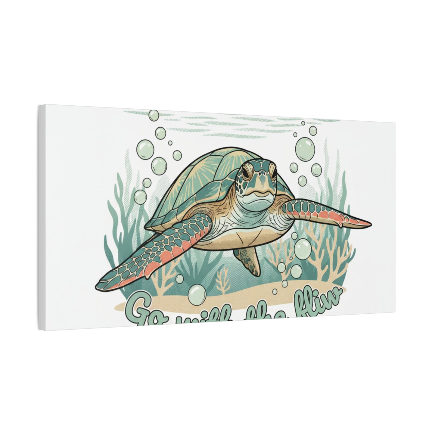 Go with the Flow Turtle Canvas