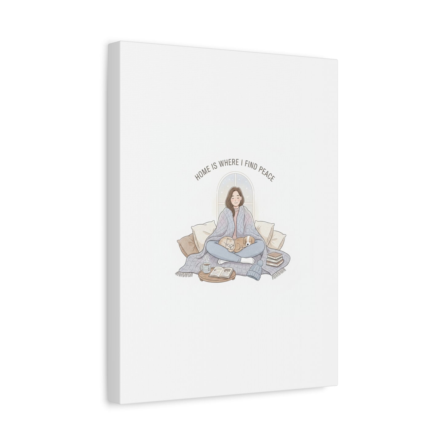 Home Is Where I Find Peace Canvas | Cozy Homebody Wall Art, Introvert Winter