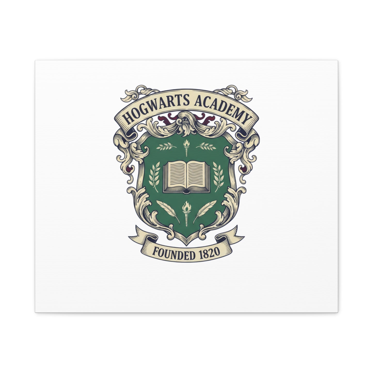 Hogwarts Ivy-Style Emblem Canvas | vintage club logo, old money crest