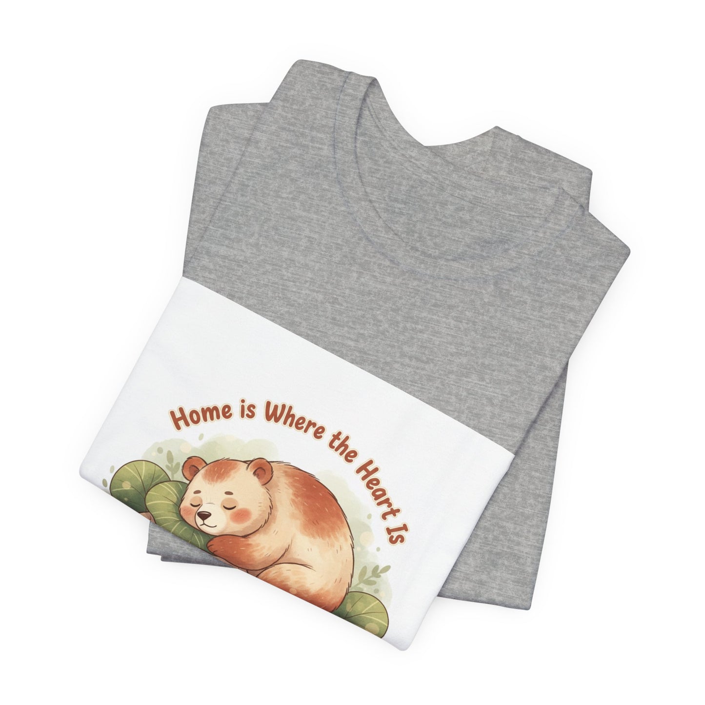 Cozy Sleeping Bear Illustration Tee | cute animal illustration, winter forest art
