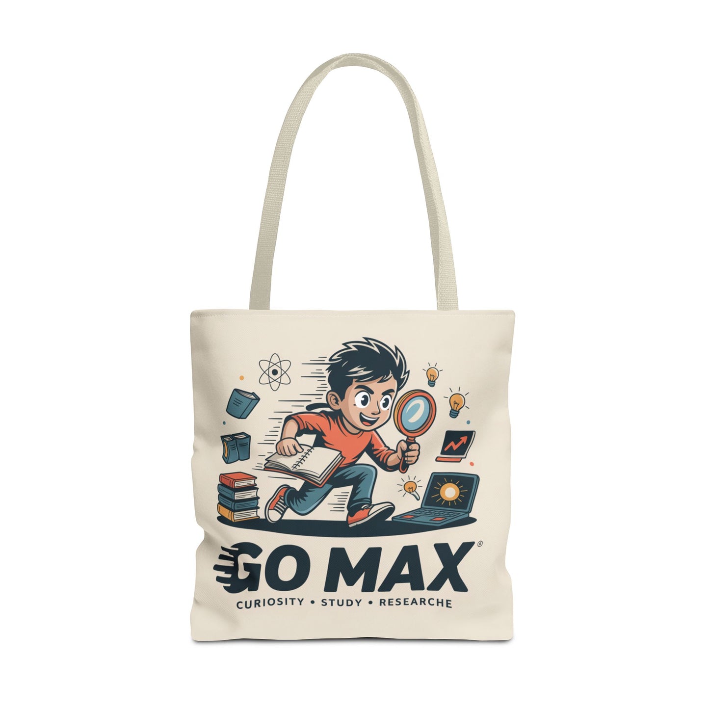 Go Max Study Tote Bag — Curiosity, Research & Learning Canvas Tote