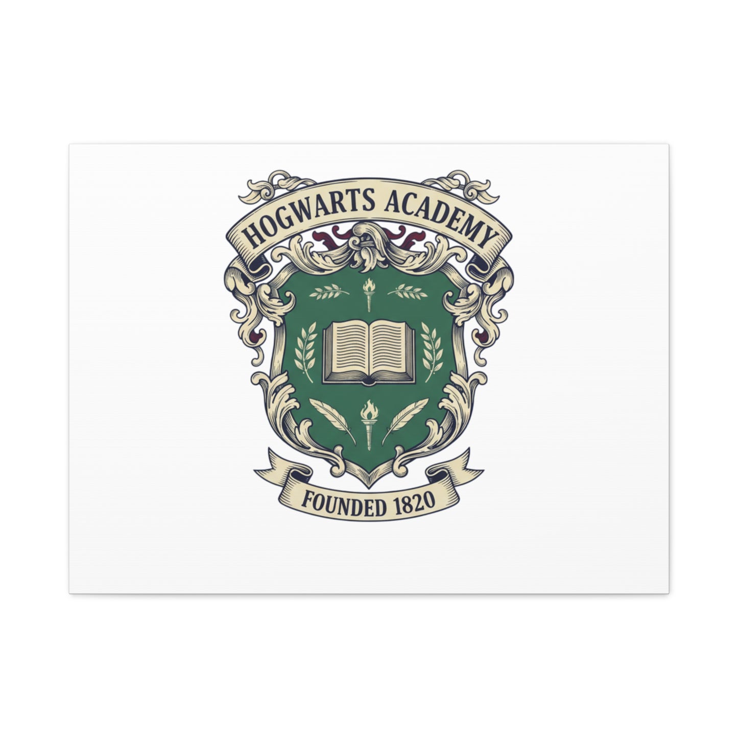 Hogwarts Ivy-Style Emblem Canvas | vintage club logo, old money crest