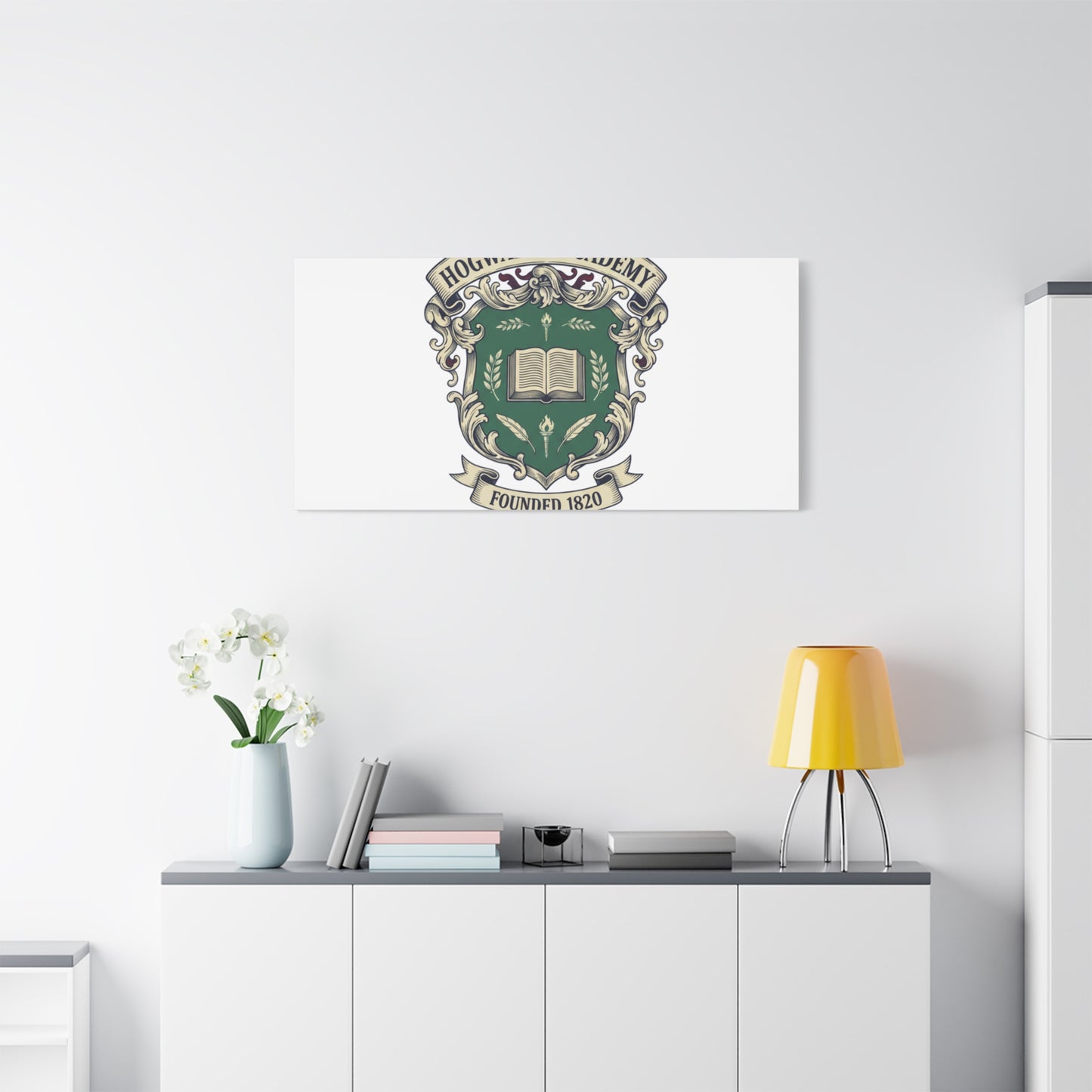 Hogwarts Ivy-Style Emblem Canvas | vintage club logo, old money crest