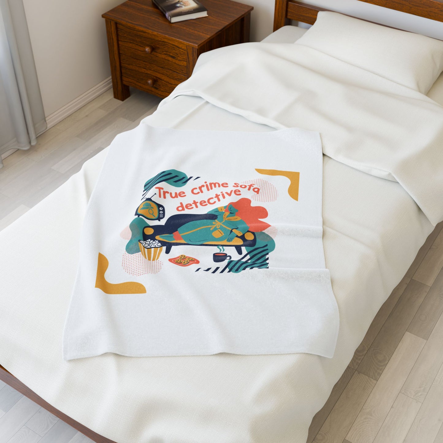 True Crime Sofa Detective Velveteen Plush Blanket