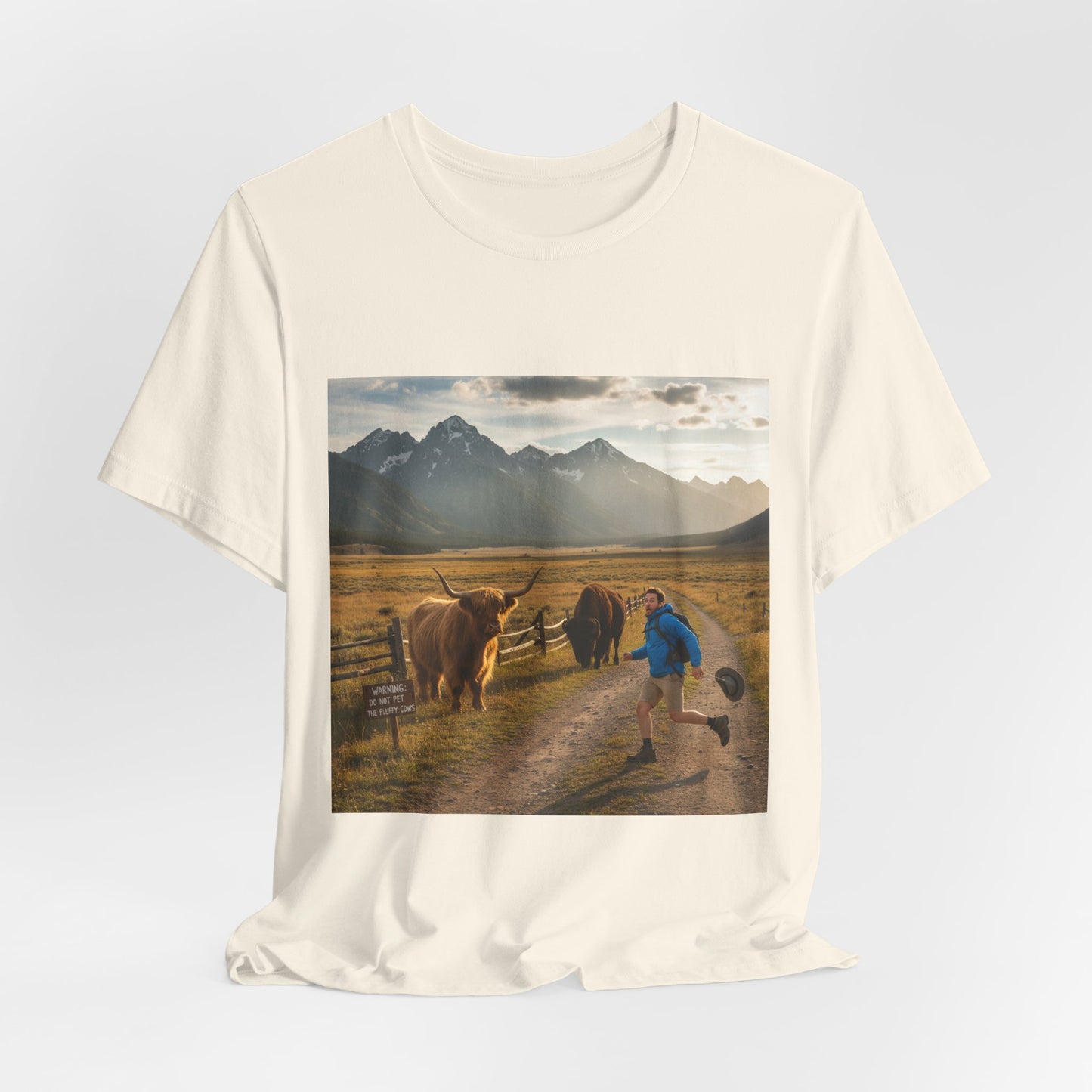 Chased by a Buffalo tee | cute sarcasm shirt, friendly sarcasm design