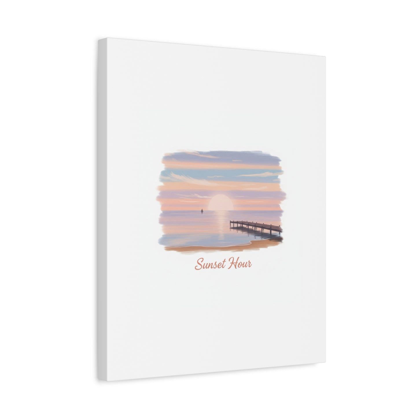 Sunset Hour Canvas, Matte Stretched 1.25" | Minimal Luxe Gold Accent