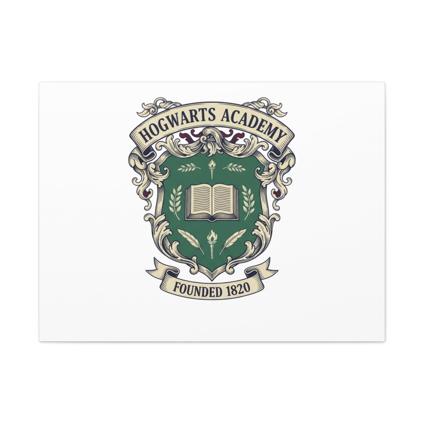 Hogwarts Ivy-Style Emblem Canvas | vintage club logo, old money crest