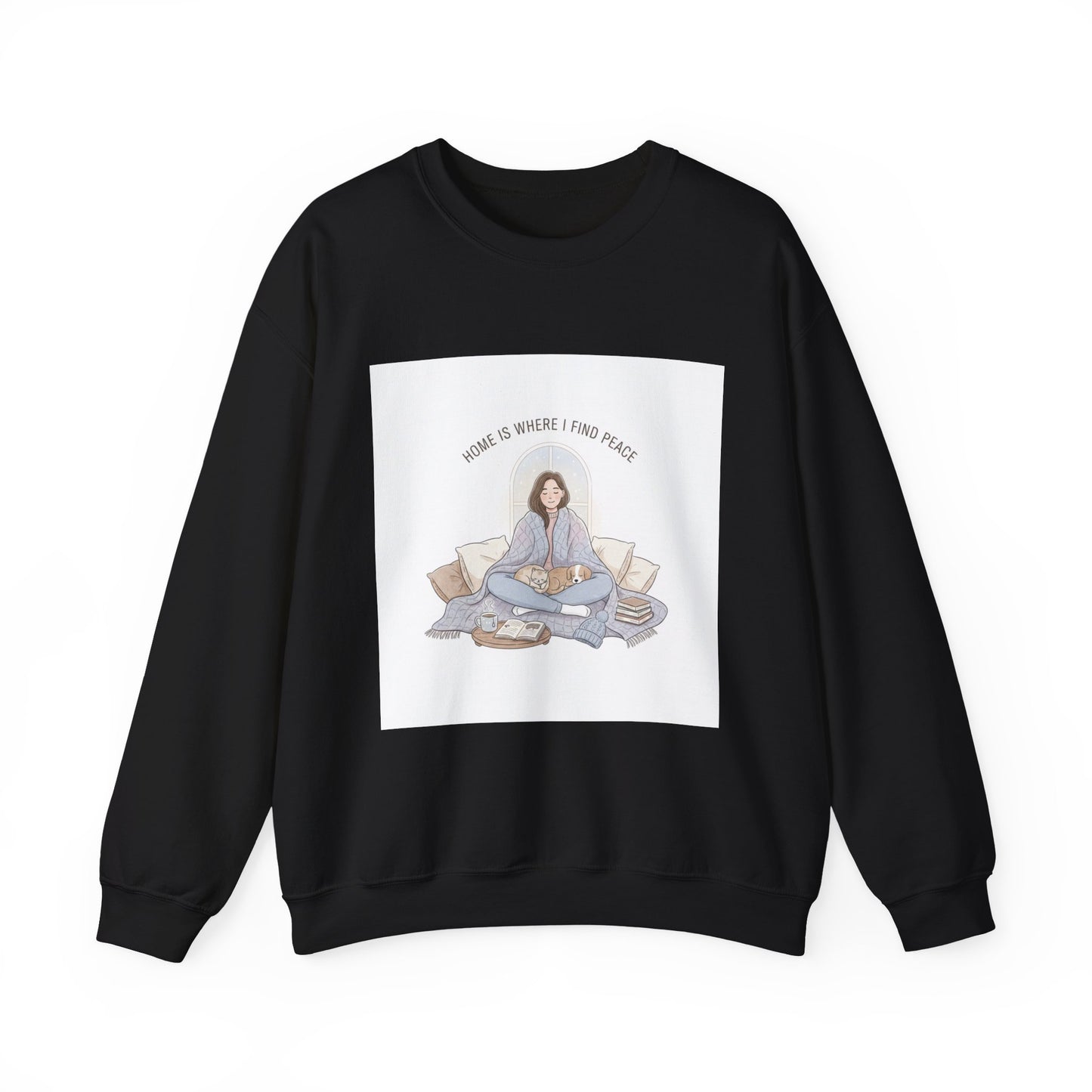 Home Is Where I Find Peace Crewneck Sweatshirt | Introvert Homebody Cozy Winter