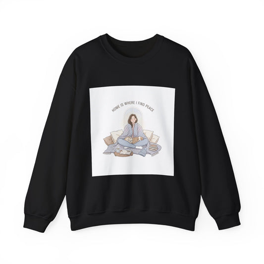 Home Is Where I Find Peace Crewneck Sweatshirt | Introvert Homebody Cozy Winter