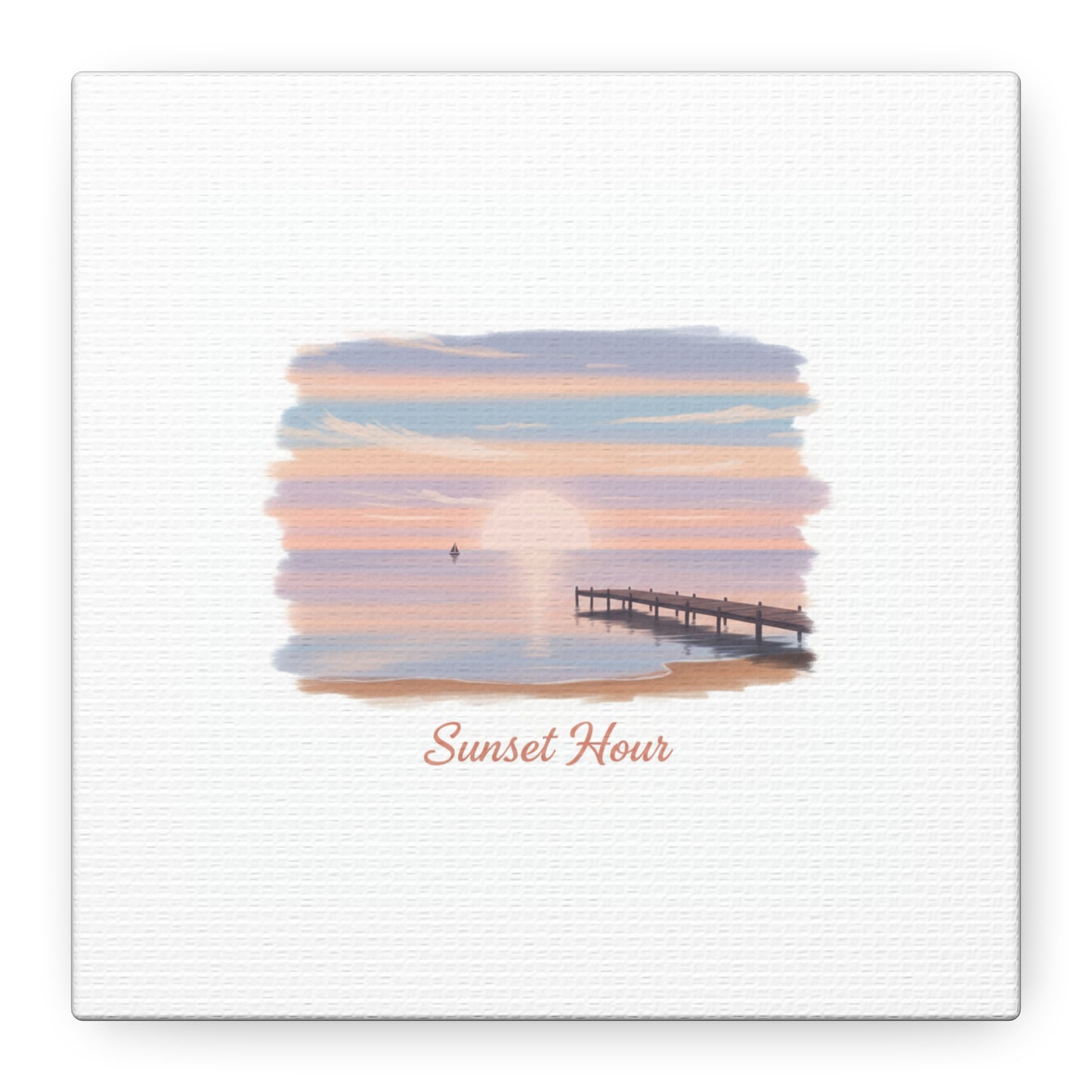 Sunset Hour Canvas, Matte Stretched 1.25" | Minimal Luxe Gold Accent