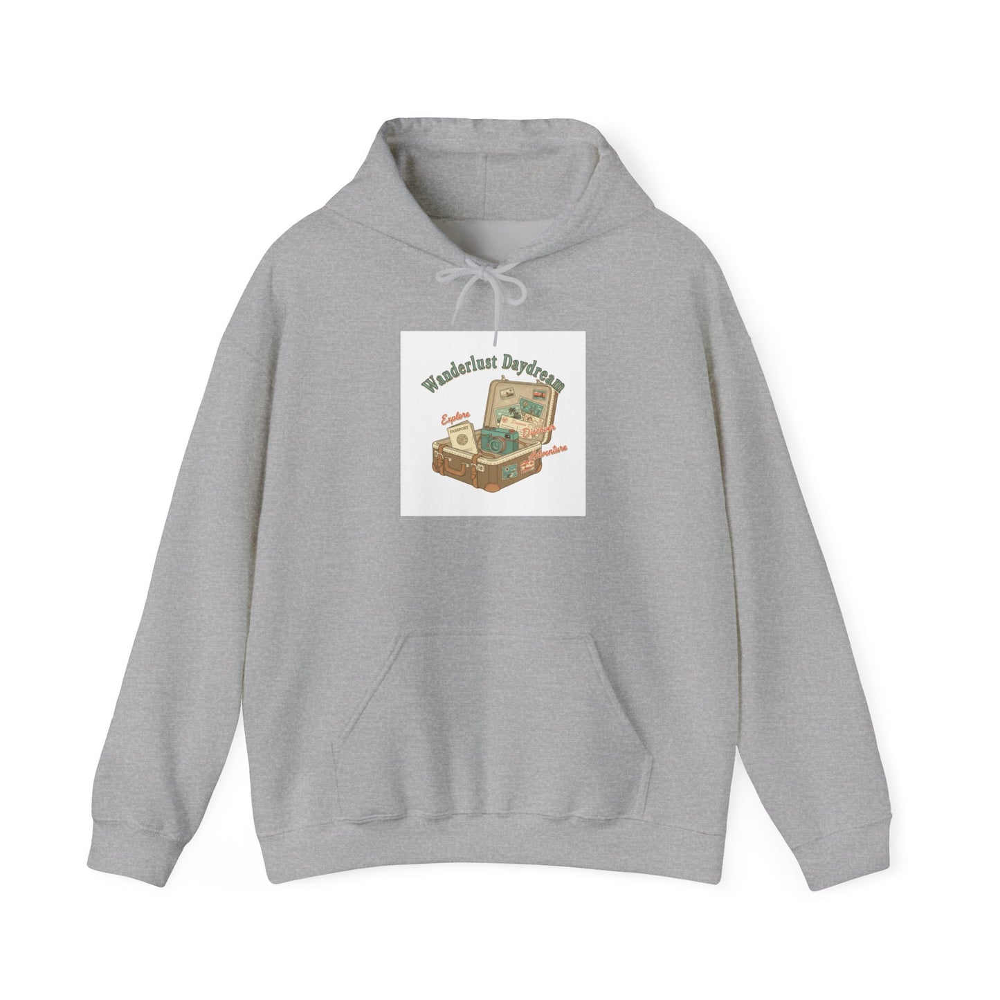 Wanderlust Postage Hoodie | vintage passport stamp, postcard travel vibes