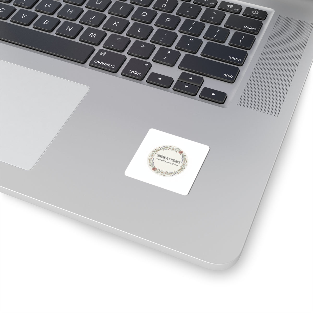Conspiracy Theories Floral Sticker | Minimal Luxe Gold Accents