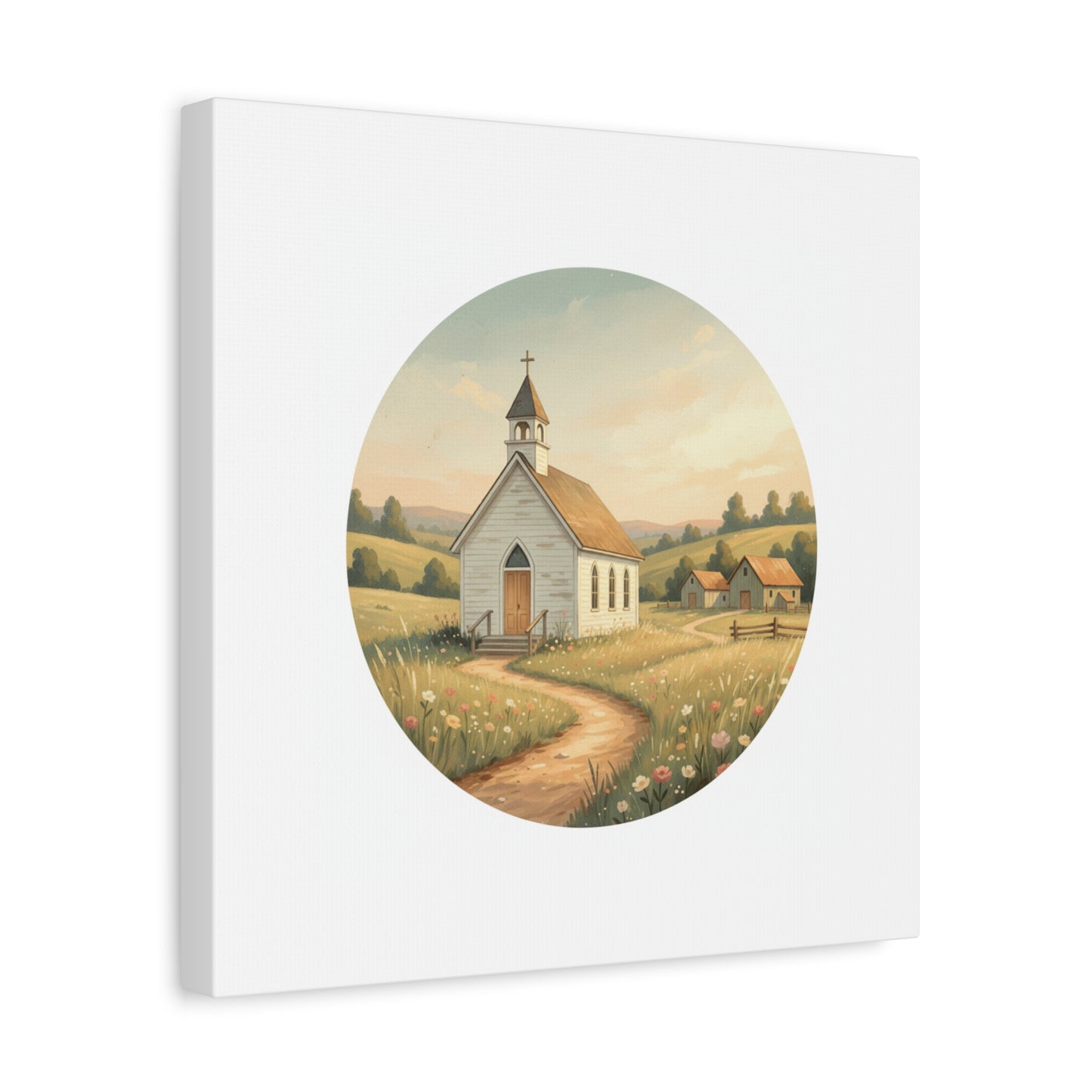 Country Church Matte Canvas, Stretched, 1.25"