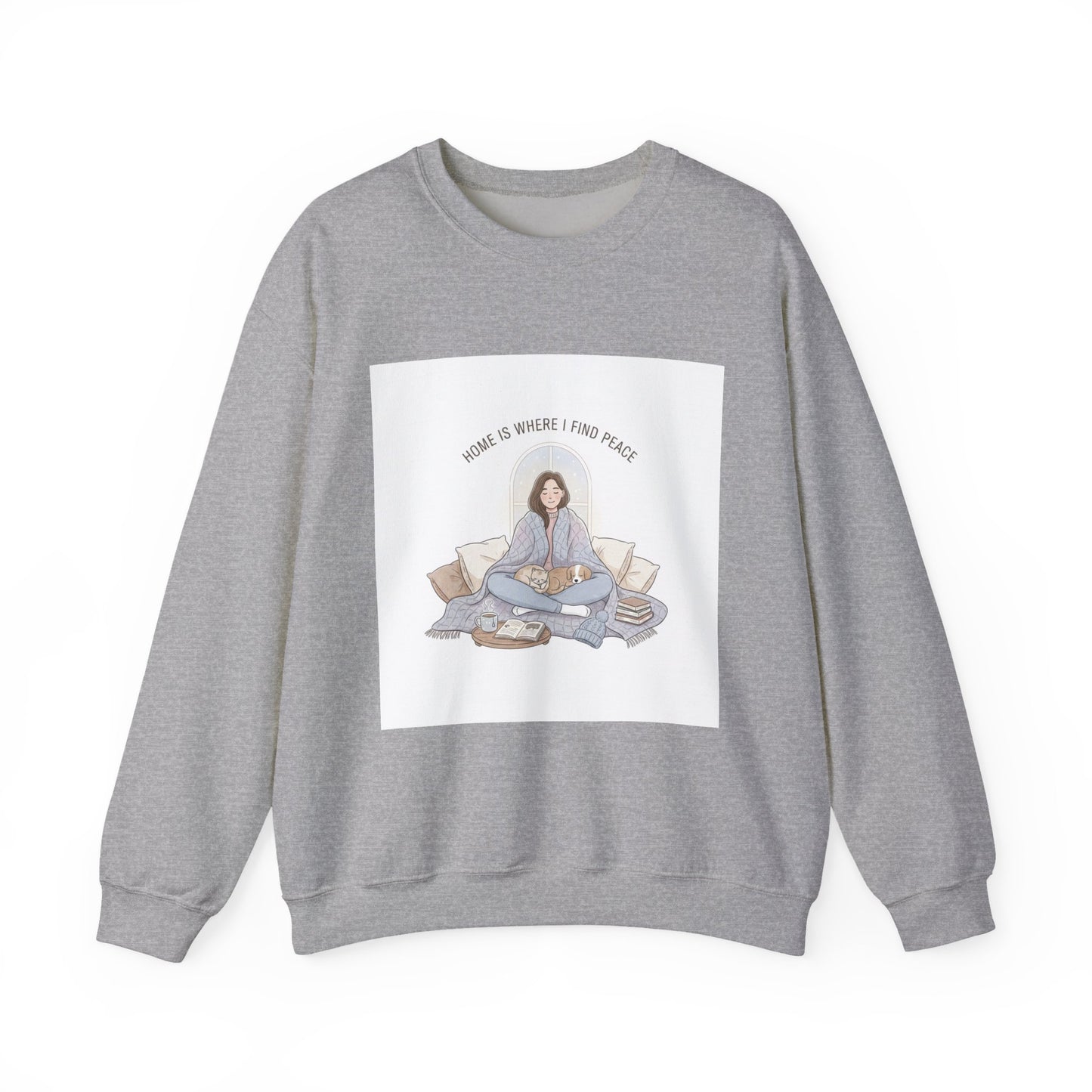 Home Is Where I Find Peace Crewneck Sweatshirt | Introvert Homebody Cozy Winter