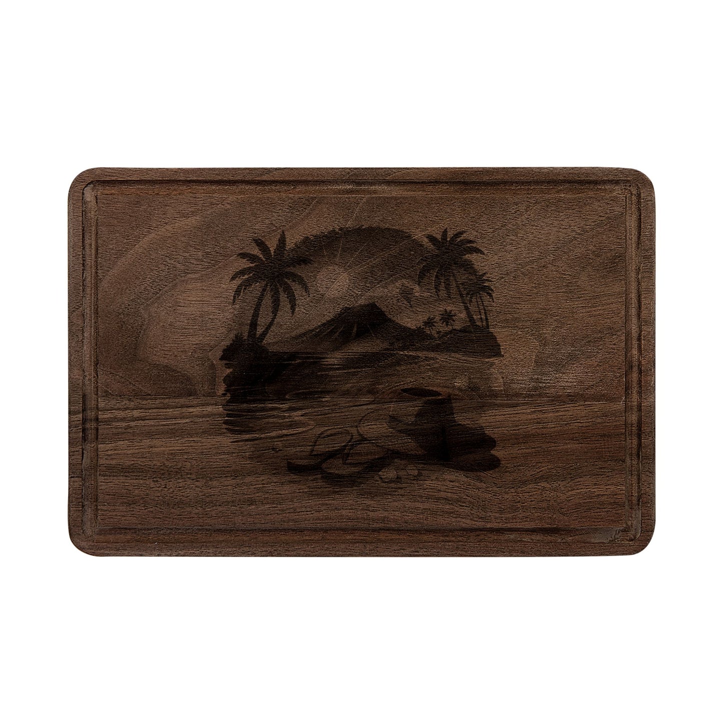 Tropical themed -- Engraved Tropical Beach Cutting Board
