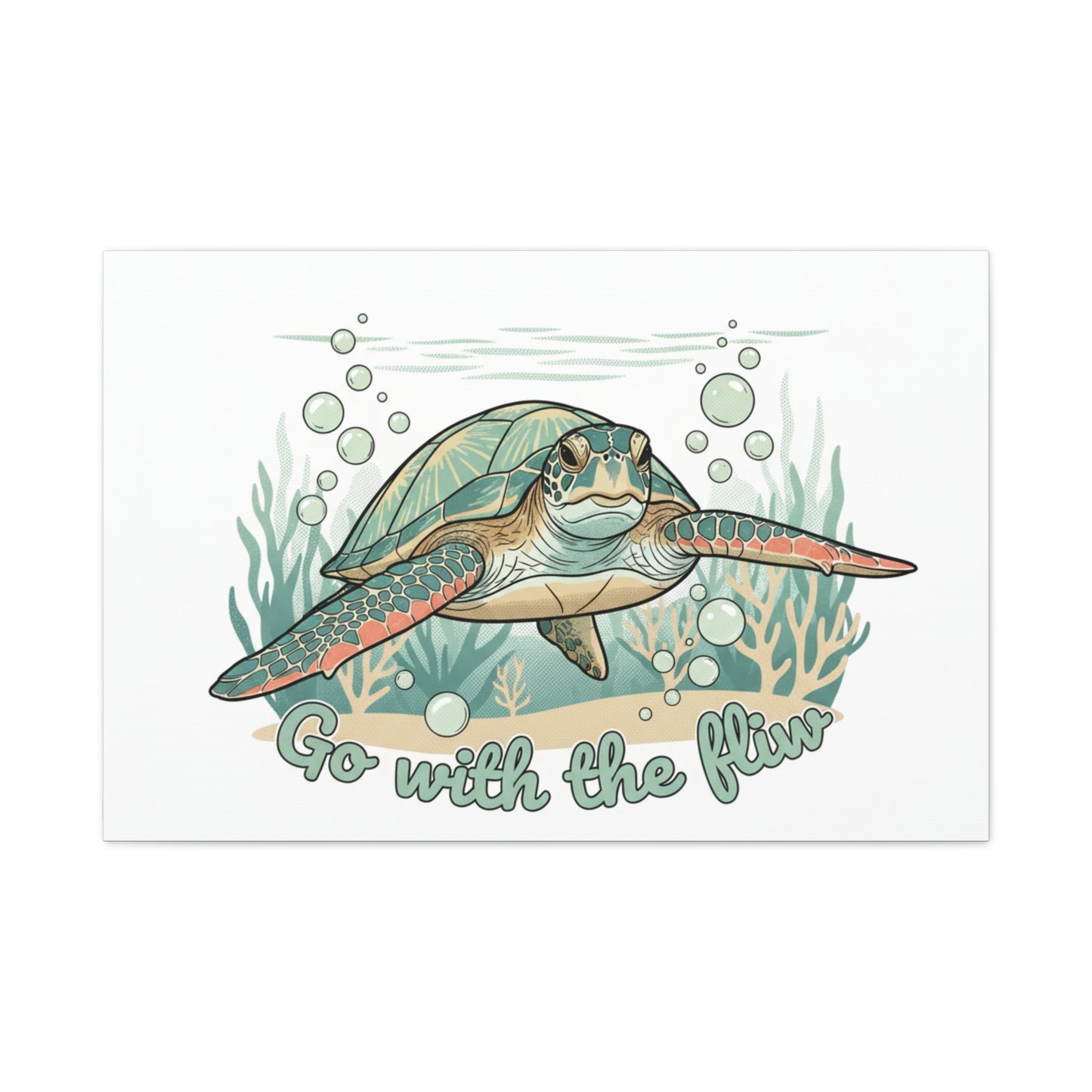 Go with the Flow Turtle Canvas
