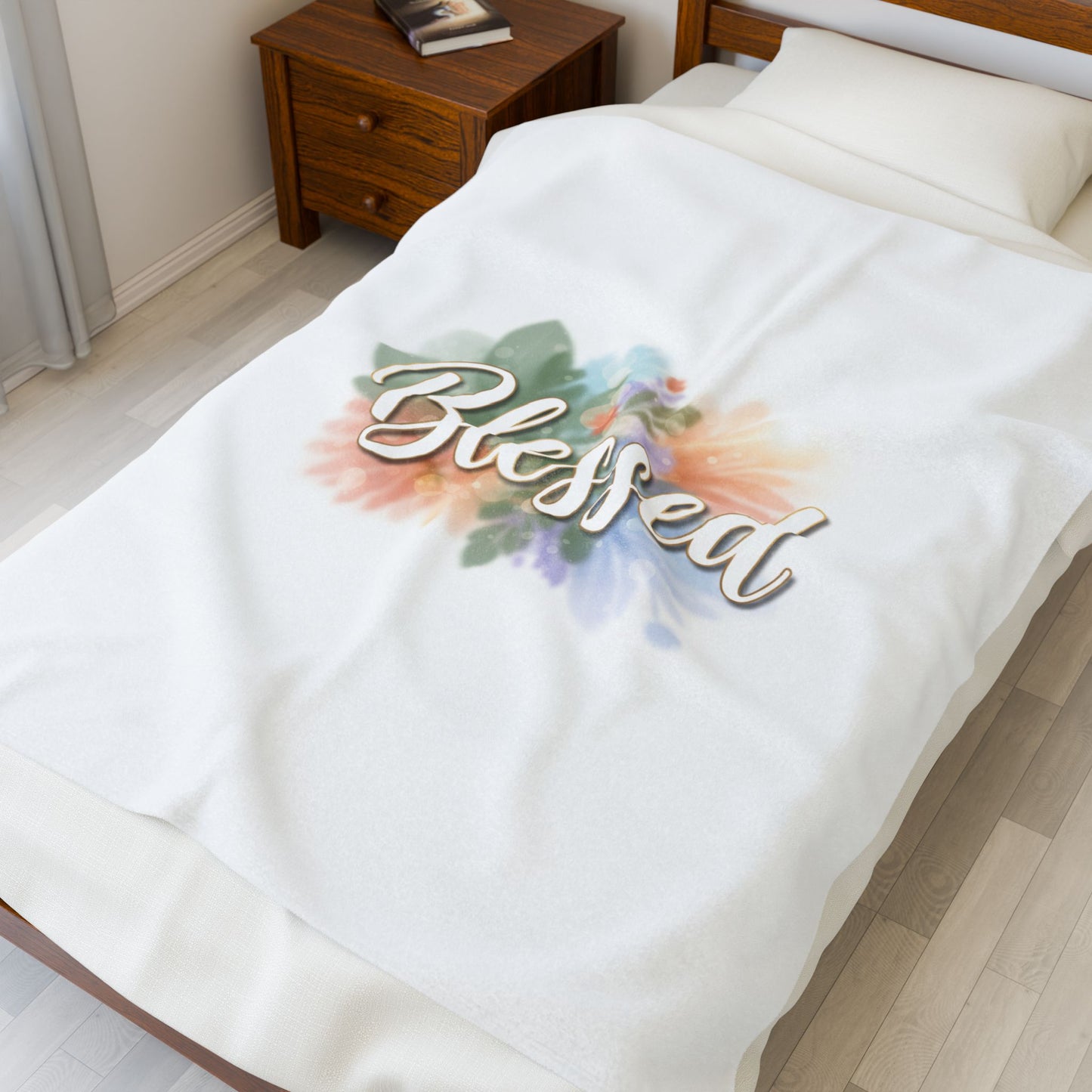 Blessed floral script Blanket