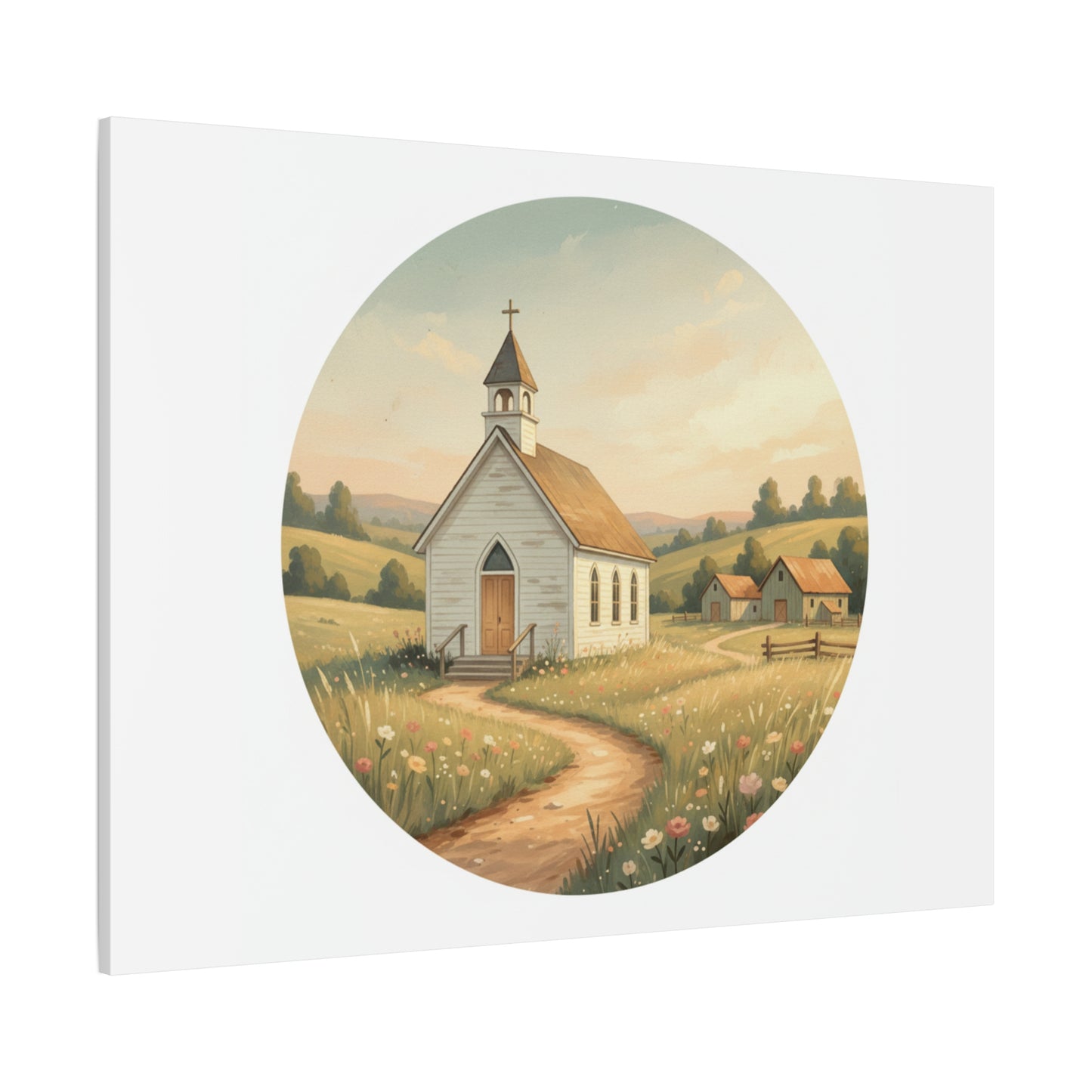 Country Church Matte Canvas, Stretched, 1.25"