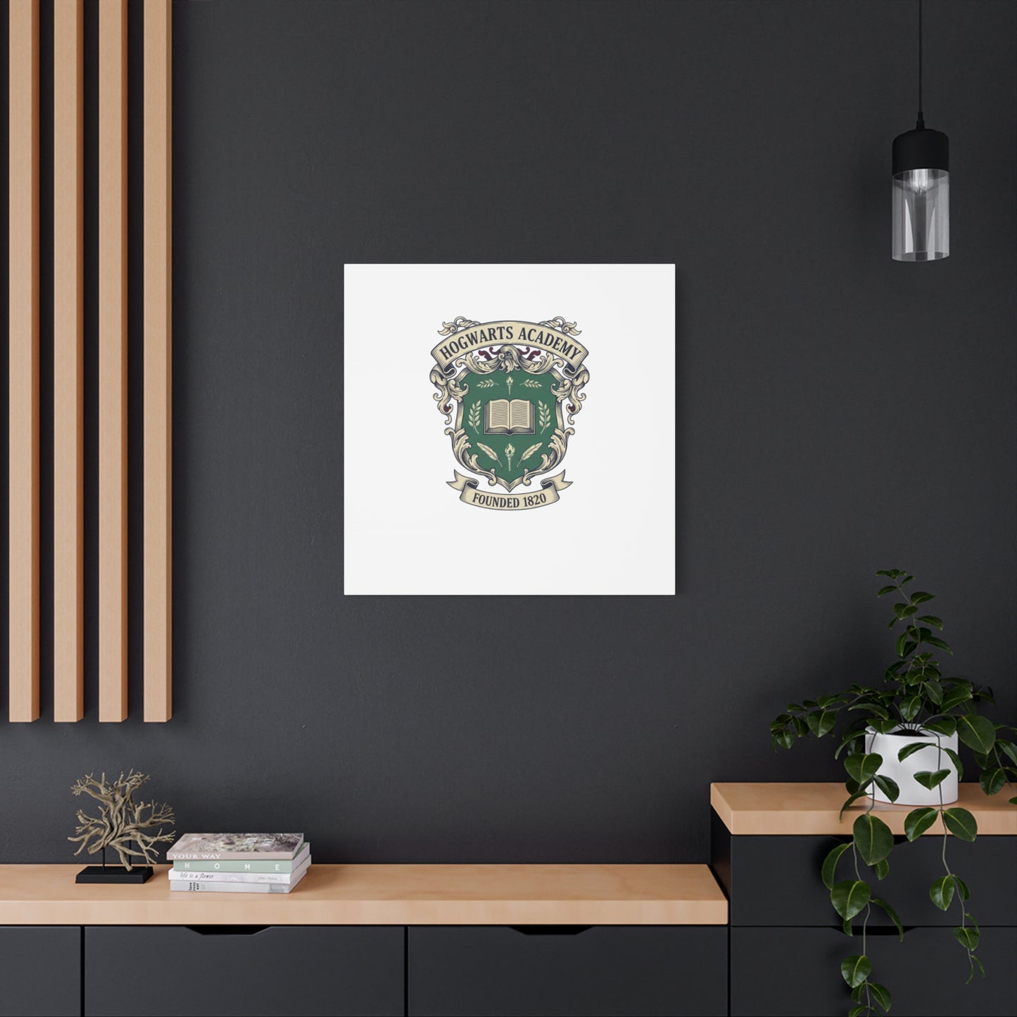 Hogwarts Ivy-Style Emblem Canvas | vintage club logo, old money crest