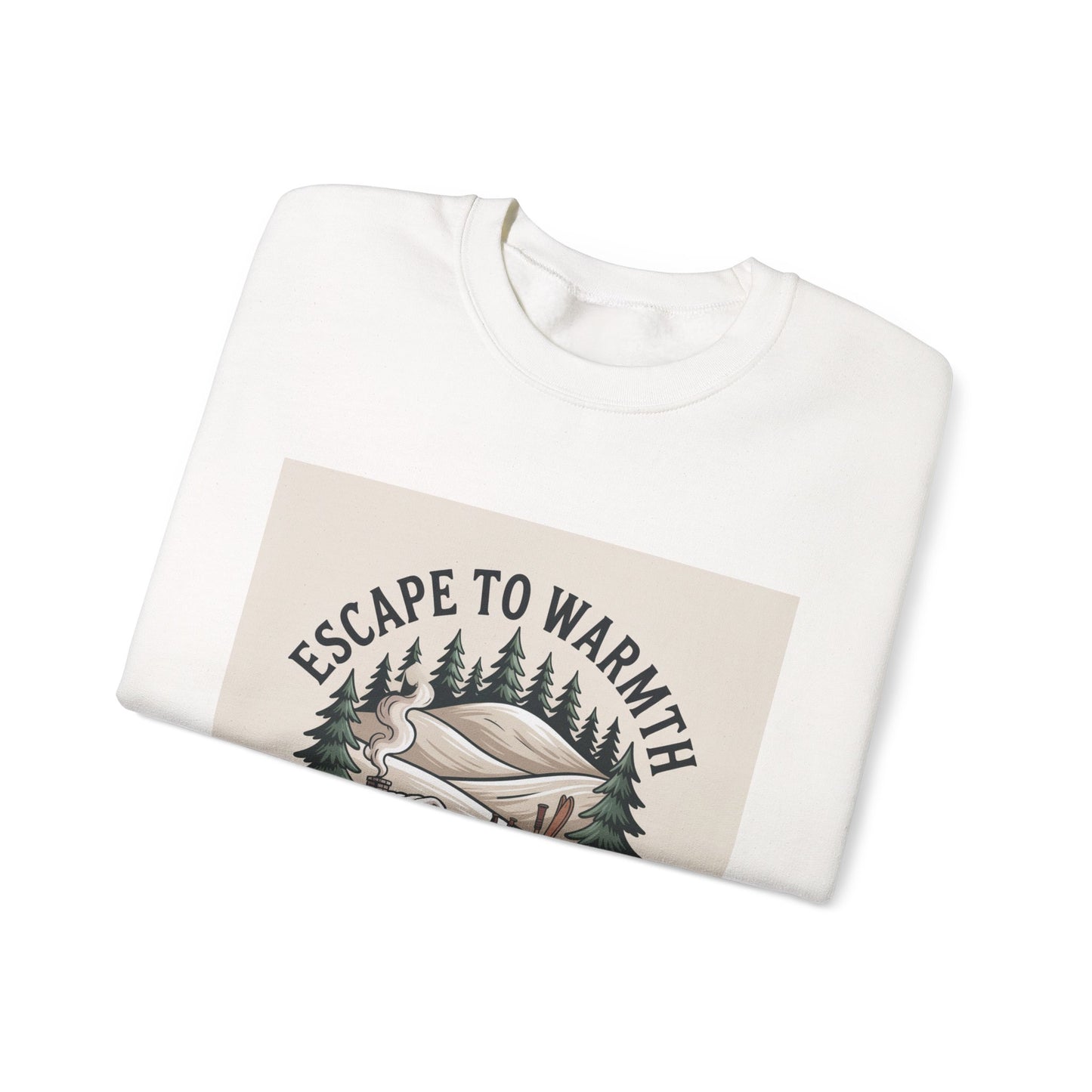 Escape to Warmth Cabin Vibes Sweatshirt | mountain silhouette, pine tree sweatshirt