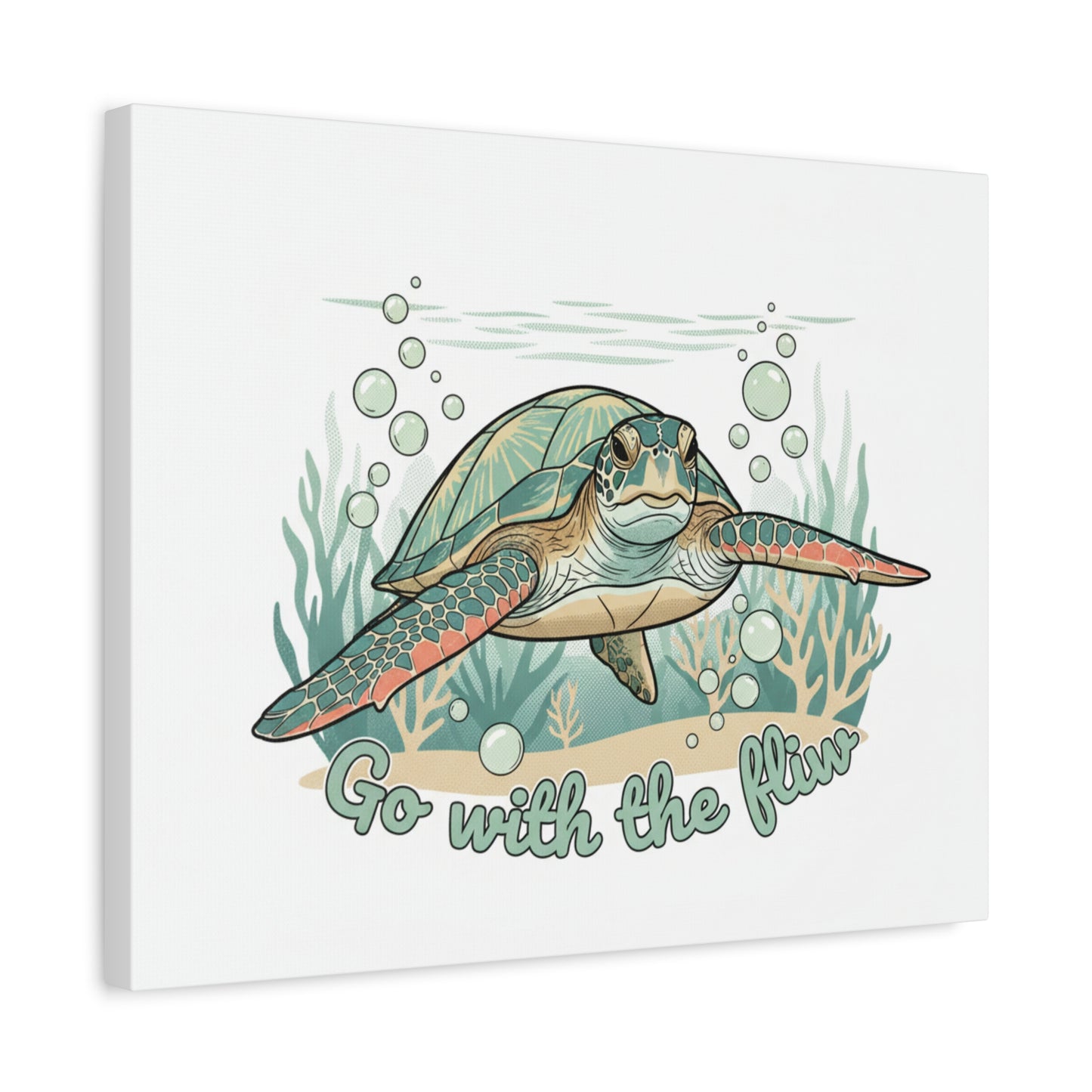 Go with the Flow Turtle Canvas