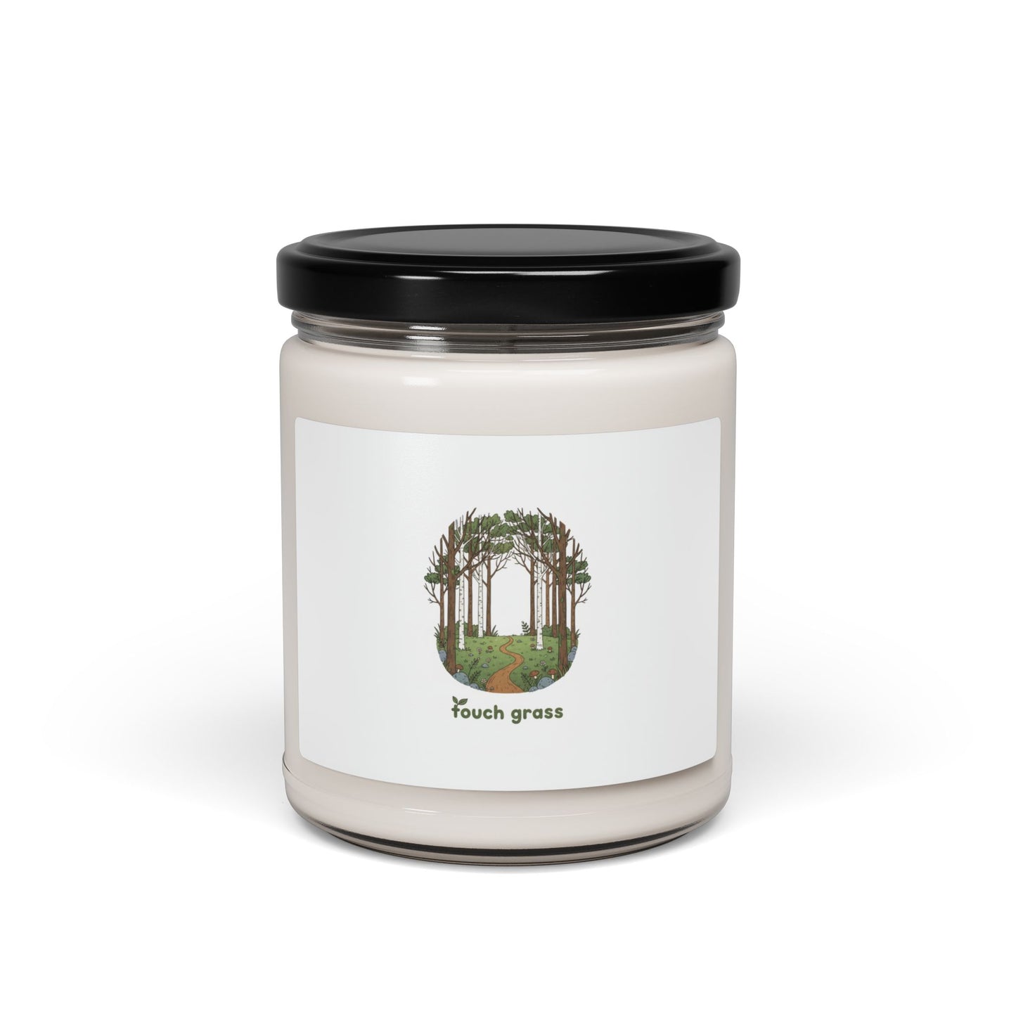 Mossy Woodland Circle candle | Goblincore mushroom aesthetic soy jar