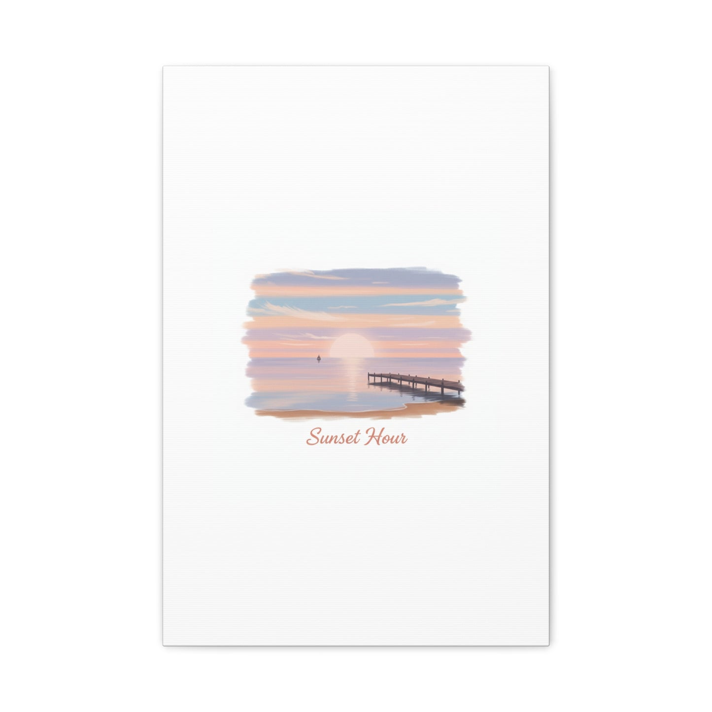 Sunset Hour Canvas, Matte Stretched 1.25" | Minimal Luxe Gold Accent