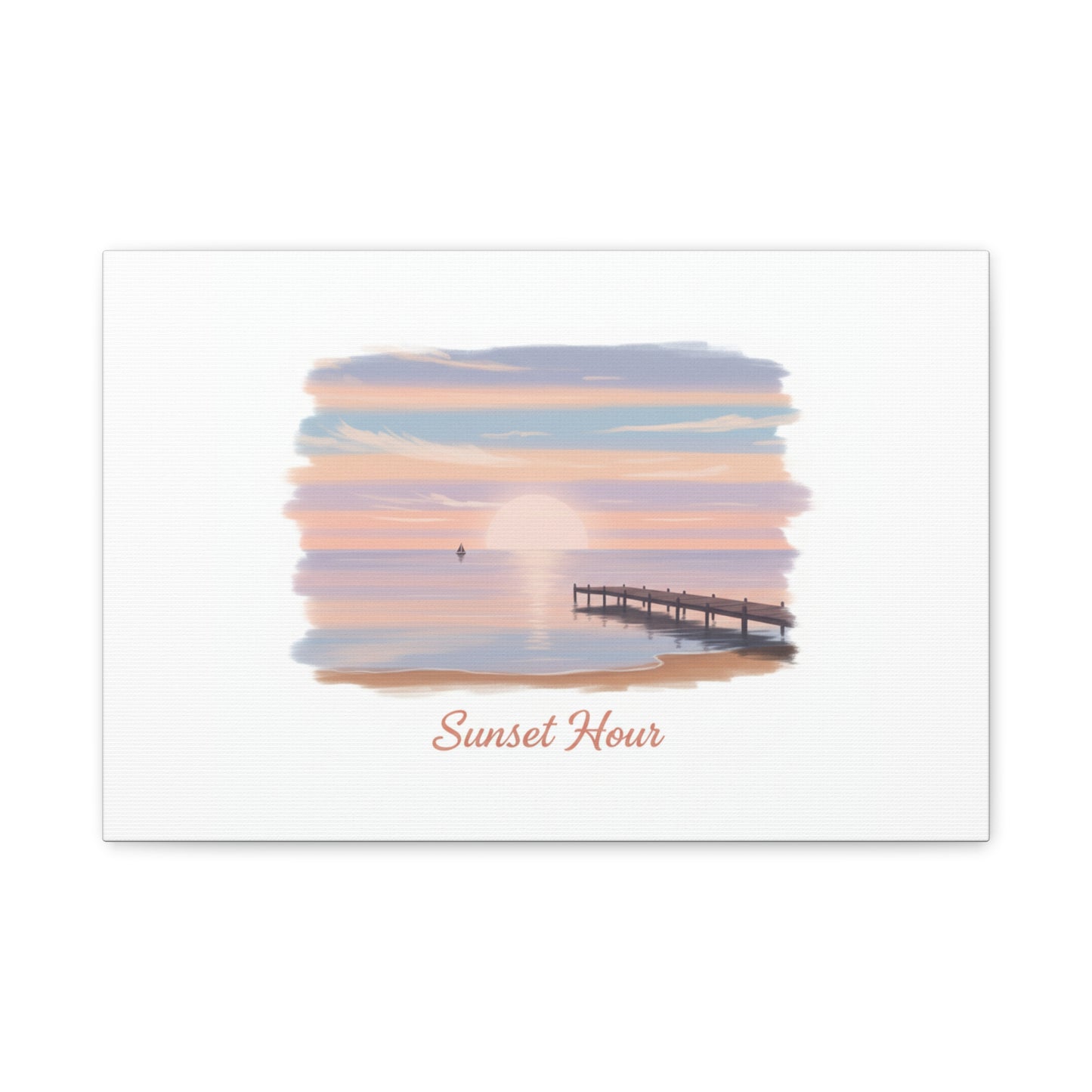 Sunset Hour Canvas, Matte Stretched 1.25" | Minimal Luxe Gold Accent