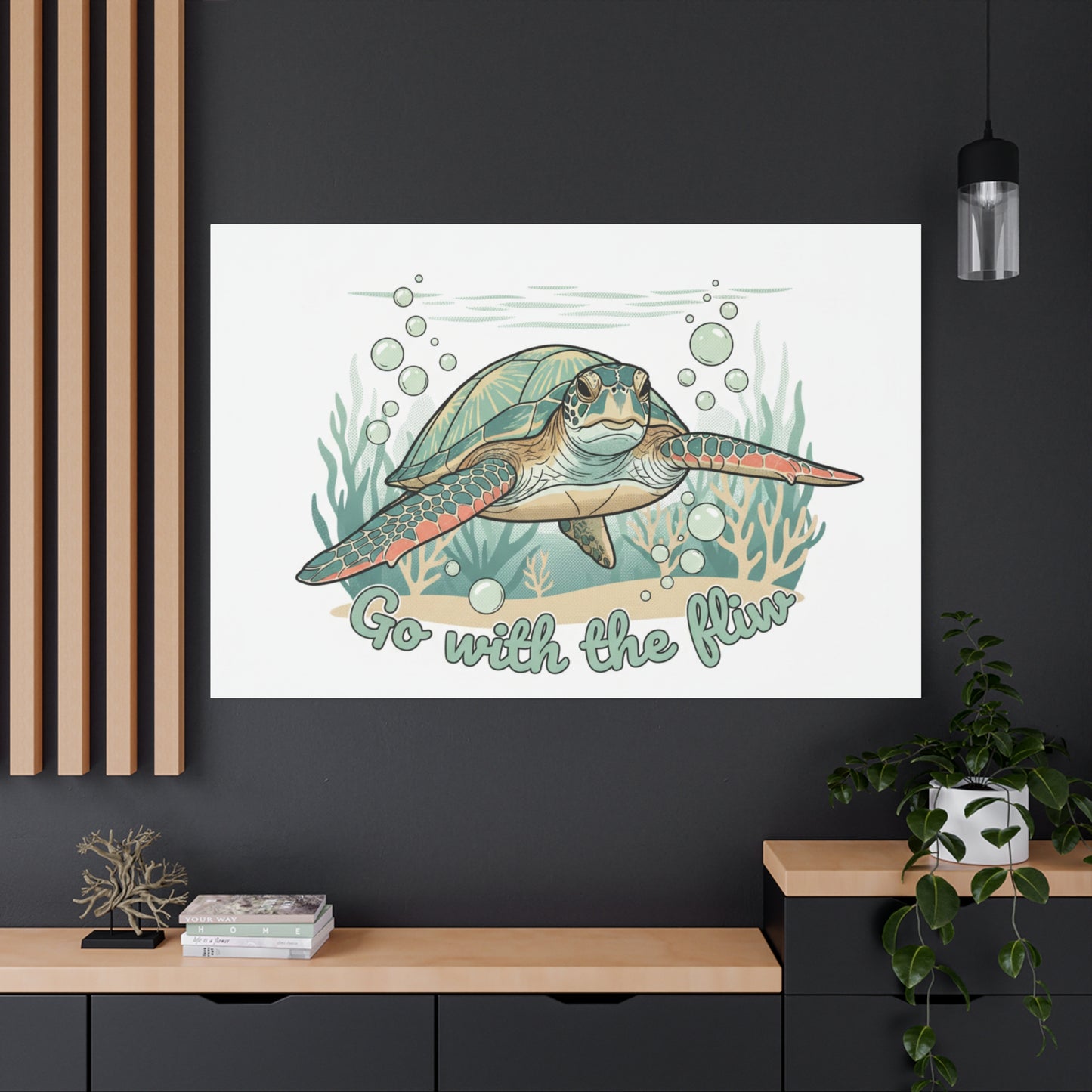 Go with the Flow Turtle Canvas